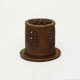 Dark Slate Gray Cylinder Burner – Tall. Intricate. Classic