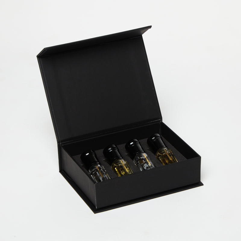 White Smoke Aventus Premium,Tuscan Leather Wood, Midnight Gold & Maracuja - 4-Pack of 3ml Fragrance Samples | Perfect Gift Set