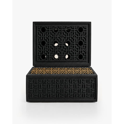 Black Modern Square Bukhoor Burner  Sleek. Minimal. Contemporary